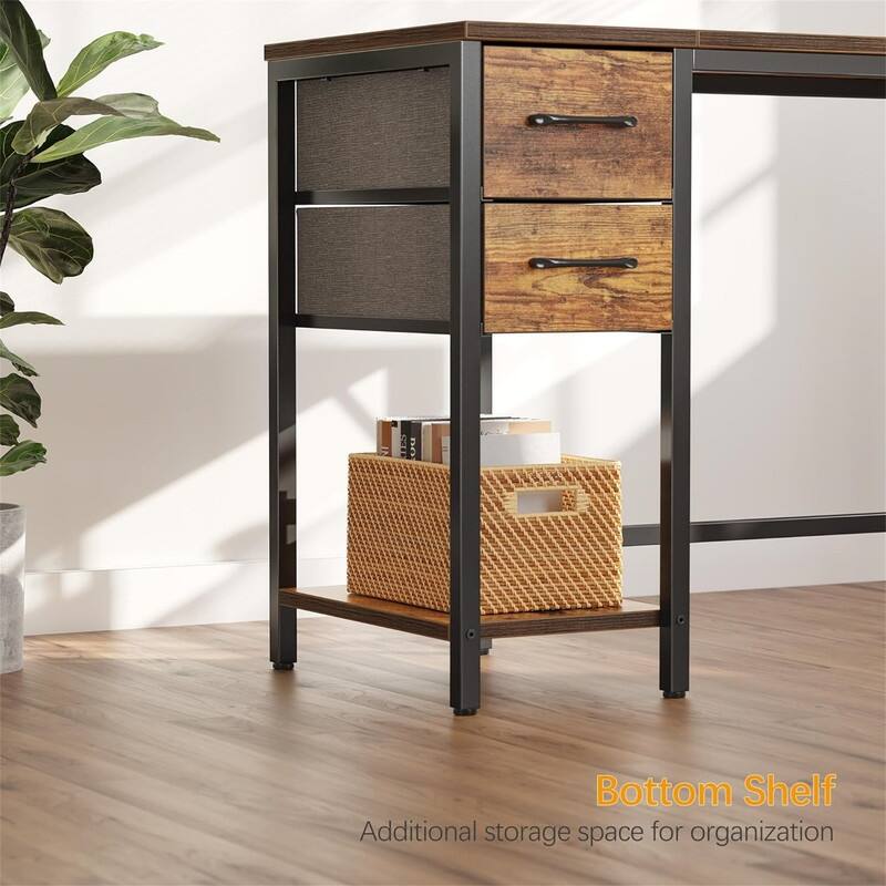 Computer Home Office Desk with 2 Drawers