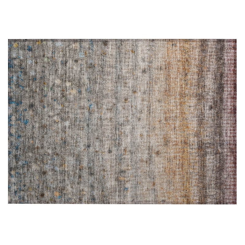 Machine Washable Indoor/ Outdoor Ombre Stripes Chantille Rug