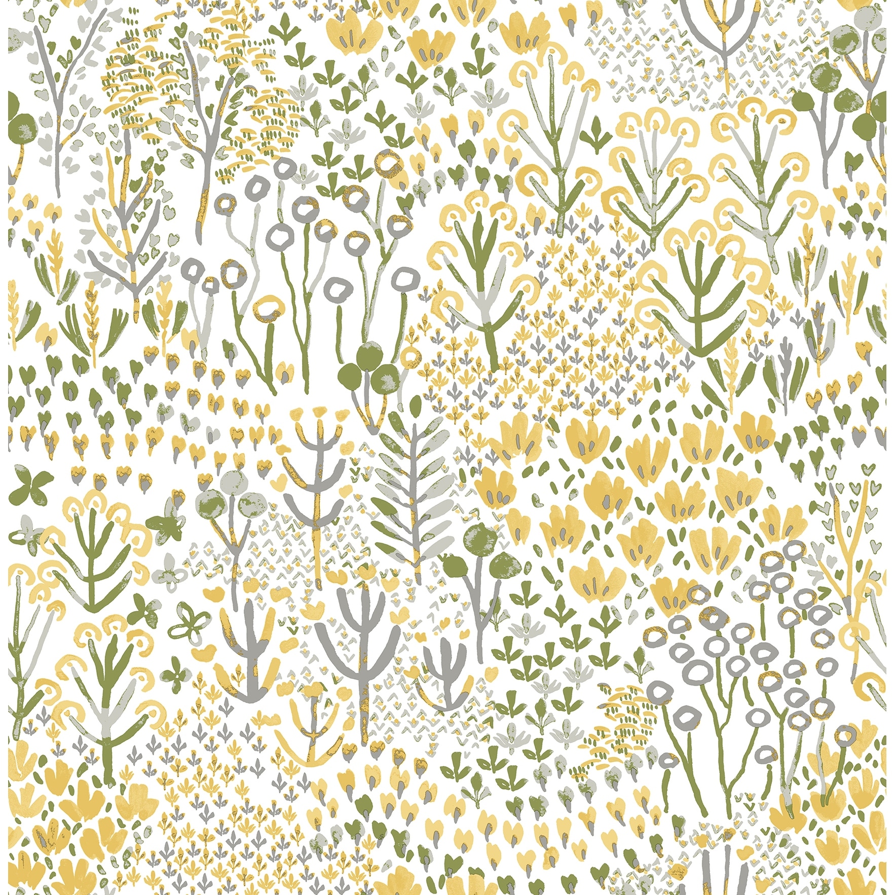 Flower Parade Yellow Peel and Stick Wallpaper
