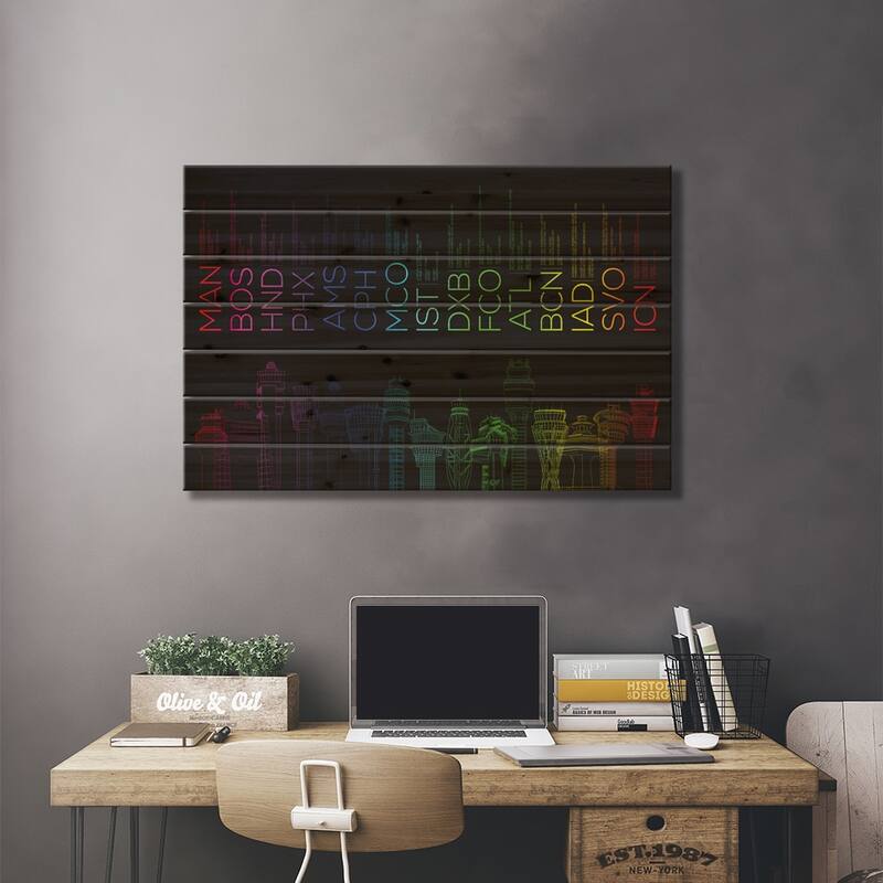 Towerful II Print On Wood by 08 Left - Multi-Color
