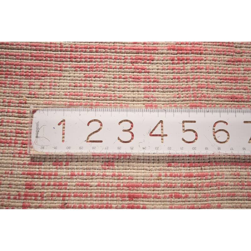 Contemporary Abstract Indian Area Rug Hand-Knotted Wool Carpet - 6'8" x 10'0"