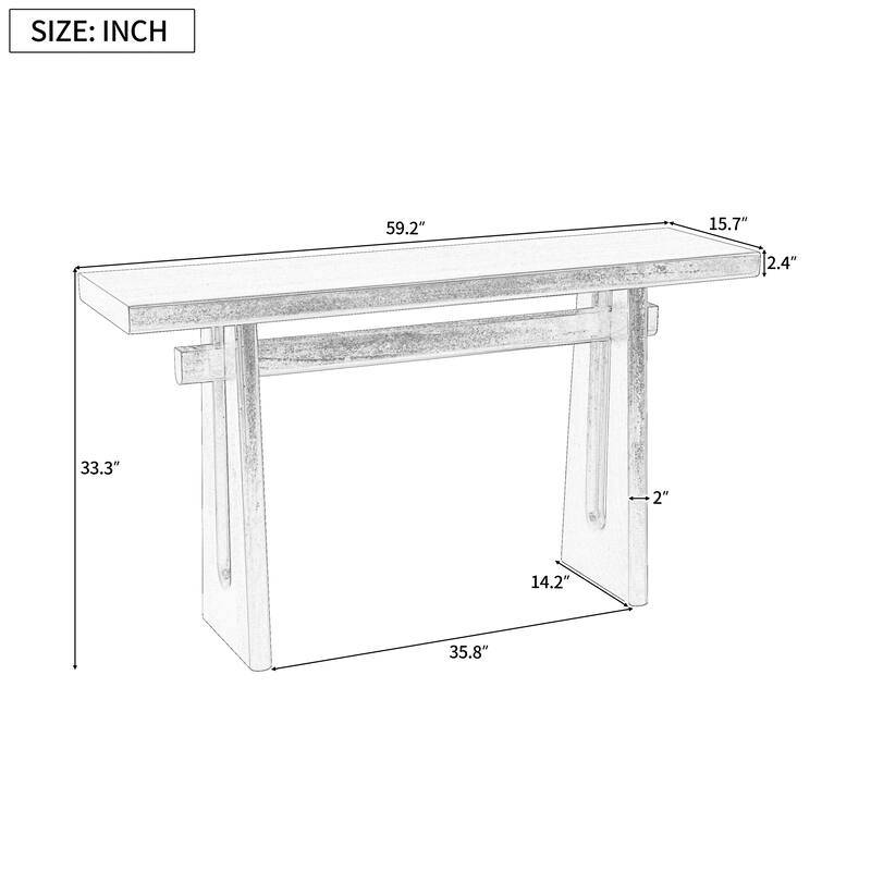 Black Console Table Hallway Table with Sled Legs, Rustic Entryway Table Side Table Accent Table for Living Room