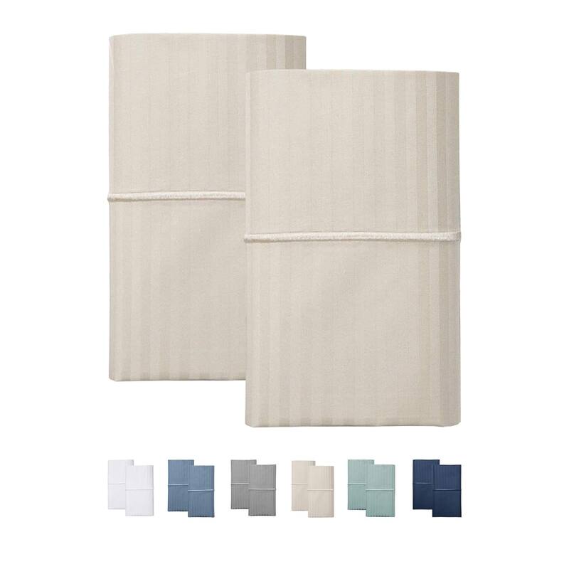 Feather & Stitch 500 Thread-Count Pillowcases - King/ Pillowcase - Beige