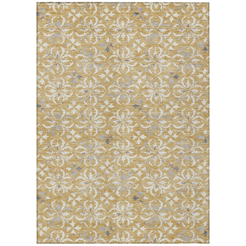 Machine Washable Indoor/ Outdoor Chantille Traditional Medallion Rug