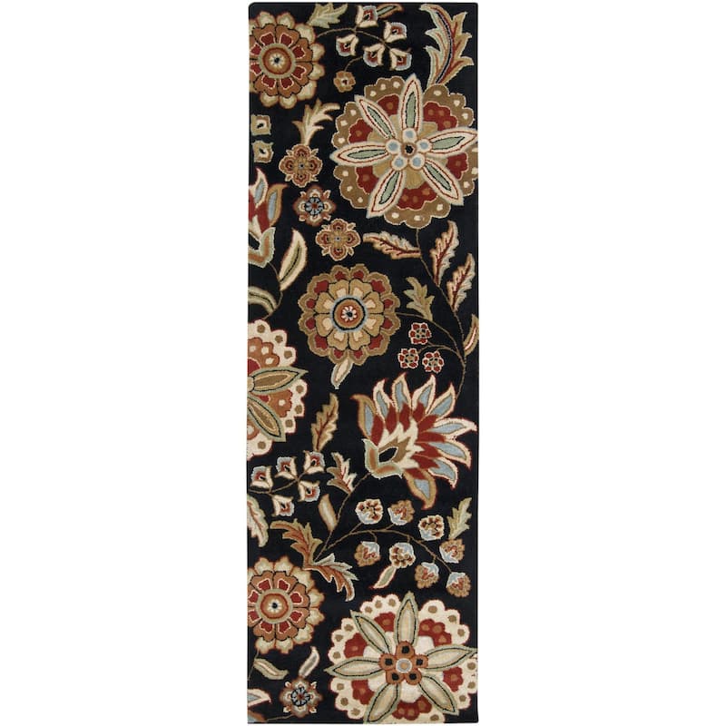 Livabliss Athena Transitional Area Rug - Black/Red - 3' x 12'
