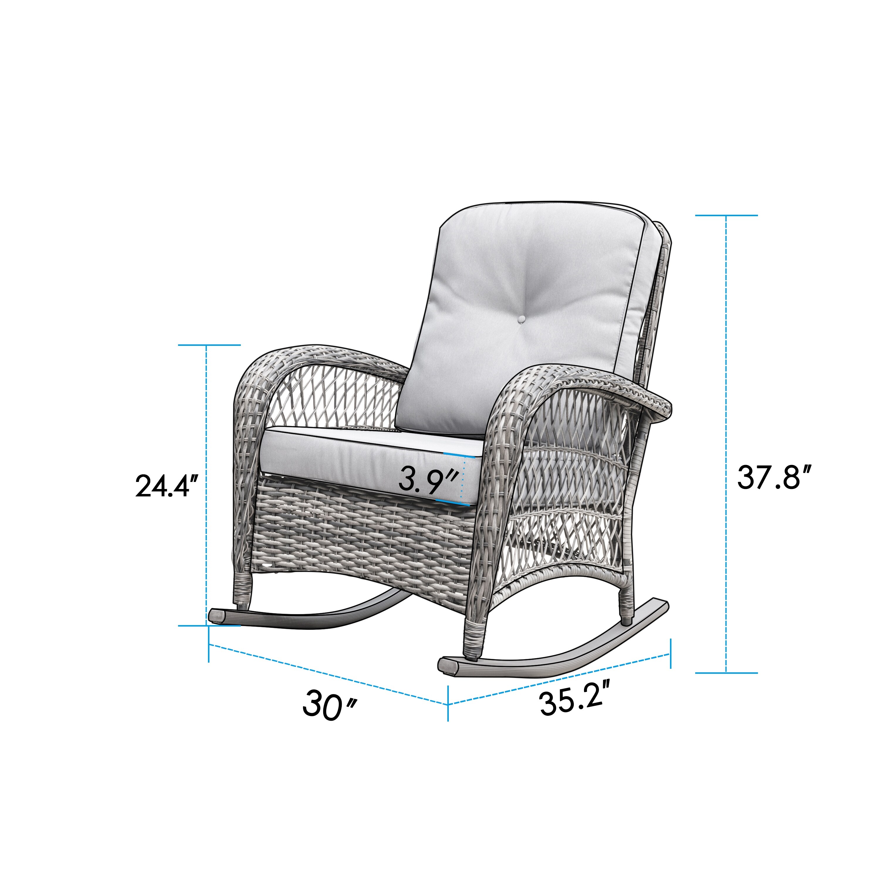 Shop Black Friday Deals On Corvus Salerno Outdoor Wicker Rocking Chair With Cushions On Sale Overstock 21481356 Brown