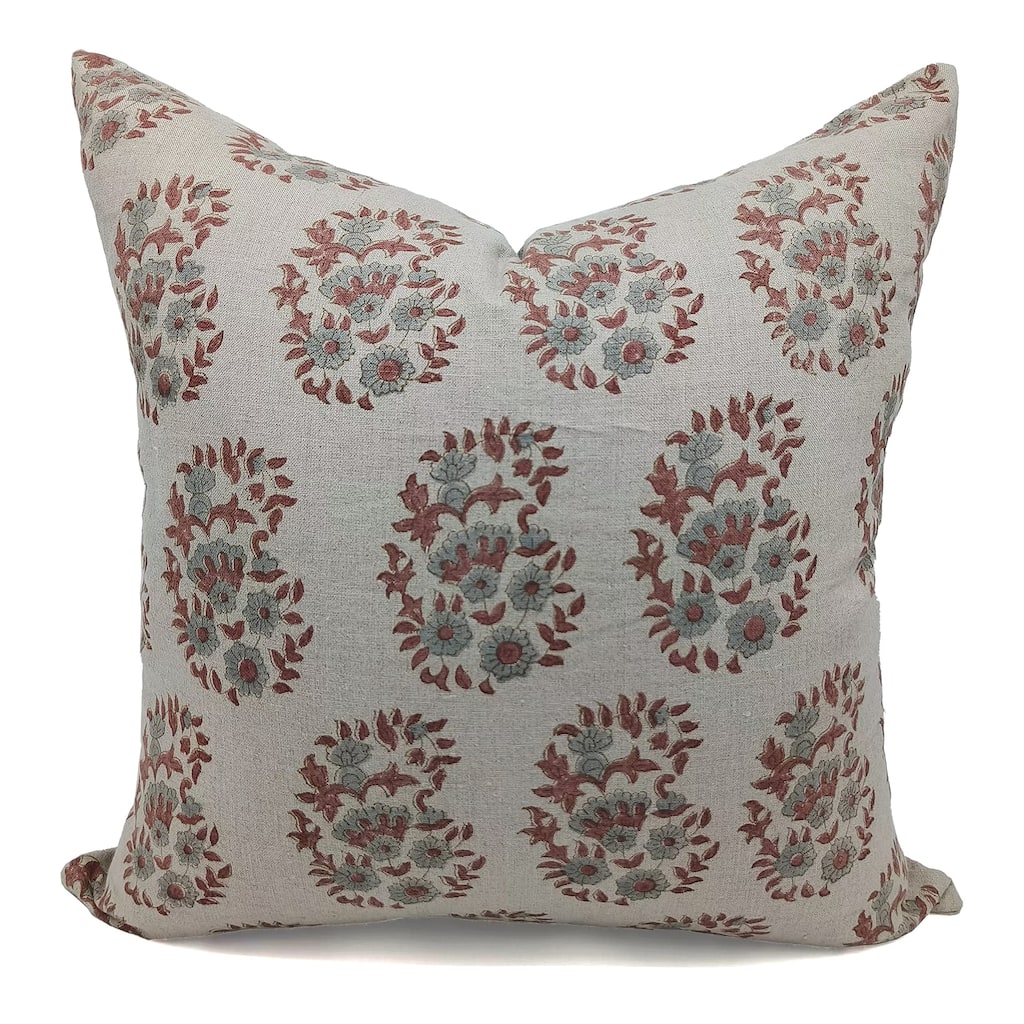 Fabdivine Linen Handmade Block print pillow Cover