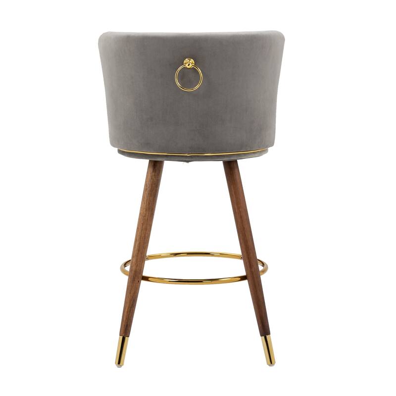 Counter Height Bar Stools Set of 2 for Kitchen Counter Solid Wood Legs
