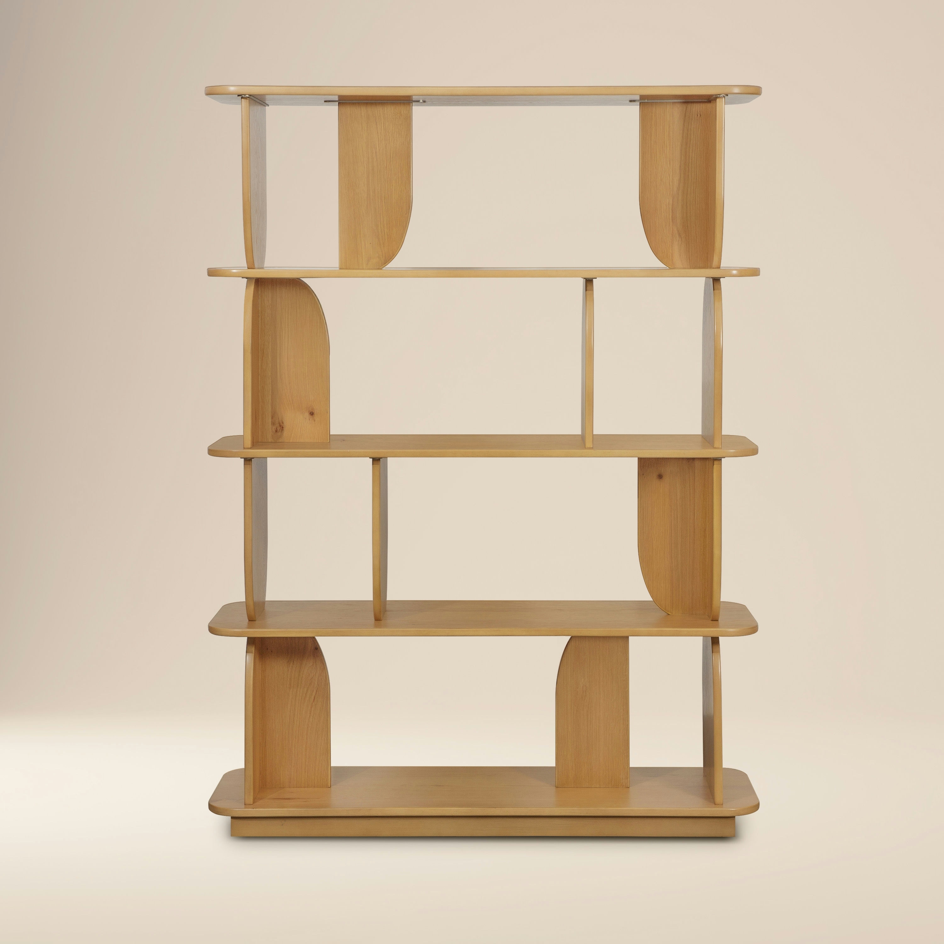 Poly & Bark Padua 62" Sculptural 4-Tier Wood Bookshelf