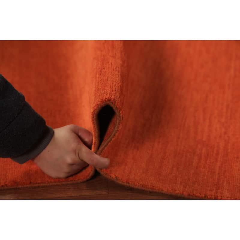 Orange Modern Gabbeh Oriental Rug Handmade Wool Carpet - 3'4" x 6'5"