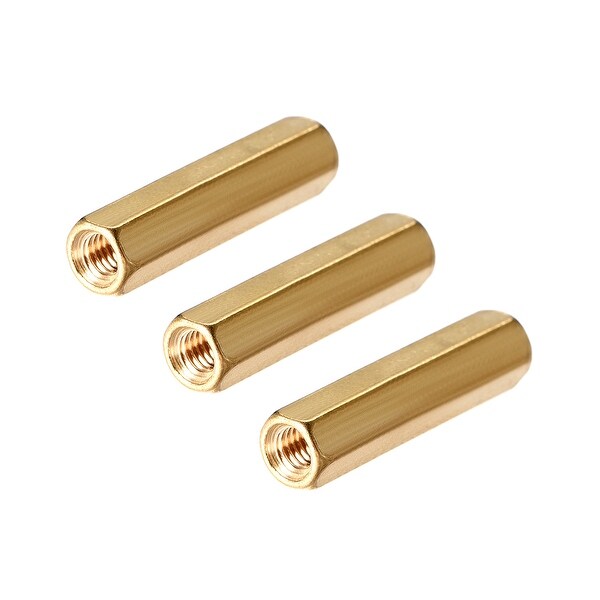M3x6mm Male to Female Thread Brass Pillar Standoff Spacer 40Pcs 