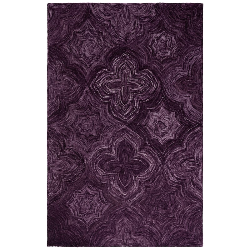 SAFAVIEH Handmade Ikat Jerina Modern & Contemporary Wool Rug - 4' x 6' - Purple