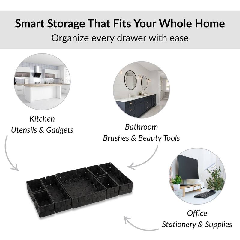 7-Piece Drawer Organizer Set - 10.5 L x 8 W x 2.5 H