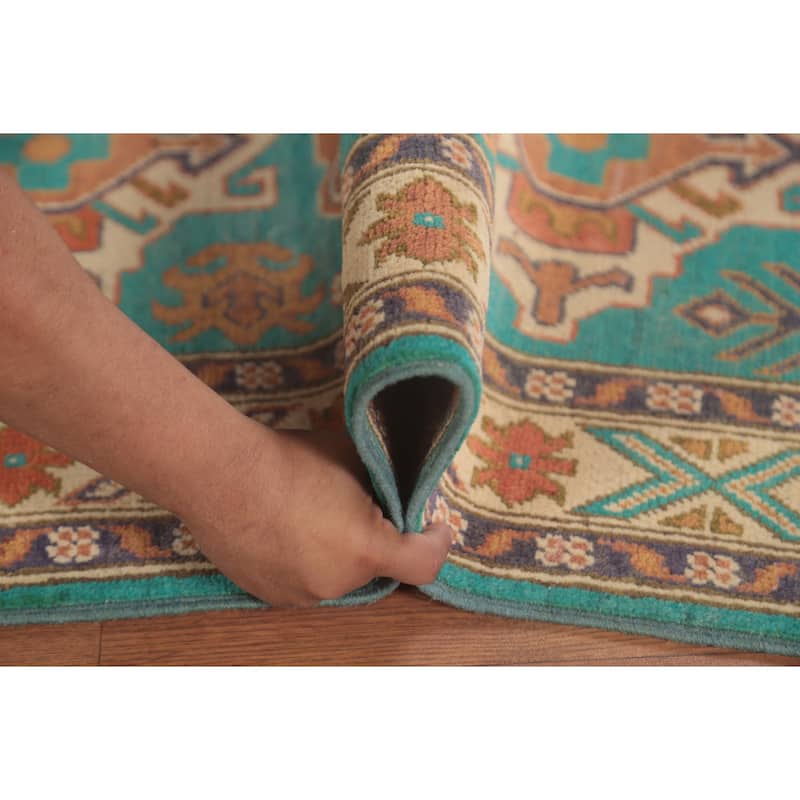 Turquoise Green Kazak Oriental Foyer Rug Handmade Wool Carpet - 2'7" x 4'3"