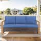 Option Brwon Wicker Blue Cushion