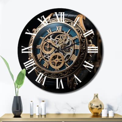 Designart "Luxury Watch Diamond Dusk V" Fashion Oversized Wall Clock