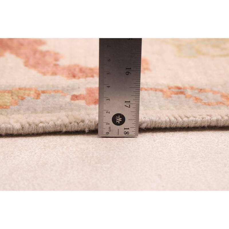 ECARPETGALLERY Hand-knotted Modern Oushak Ivory Wool Rug - 6'0 x 8'11