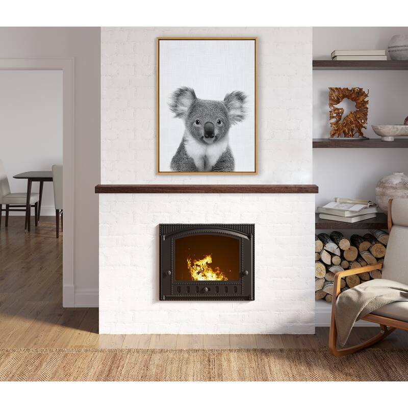 Kate and Laurel Sylvie Koala Framed Canvas Wall Art by Simon Te Tai