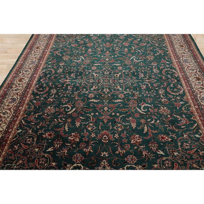 8x10 Hand Knotted Wool Emerald Kazan Pande Cameron Silky sheen Rug - 8' x 10'
