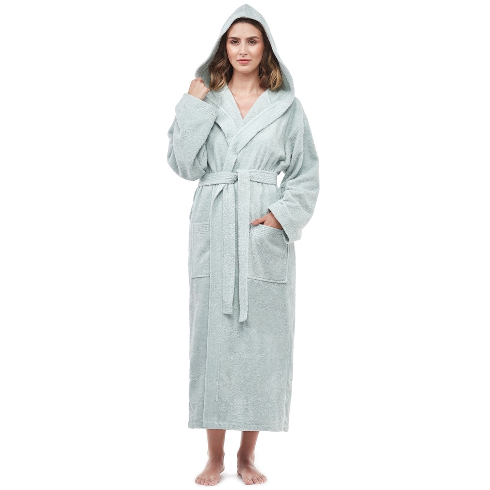 Soft Turkish Terry Cotton Women's Hooded Bathrobe