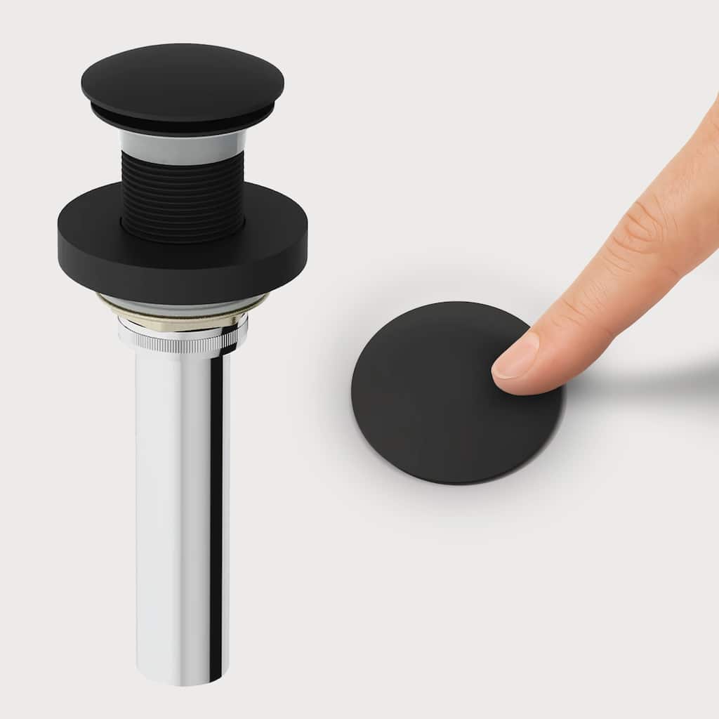 VIGO 1.75" W Vessel Bathroom Sink Pop-up Drain and Mounting Ring in Matte Black