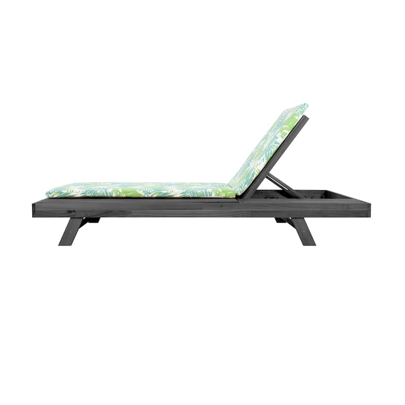Christopher Knight Home - Molino Modern Outdoor Acacia Wood 4-Position Adjustable Chaise Lounge with Water-Resistant Cushion