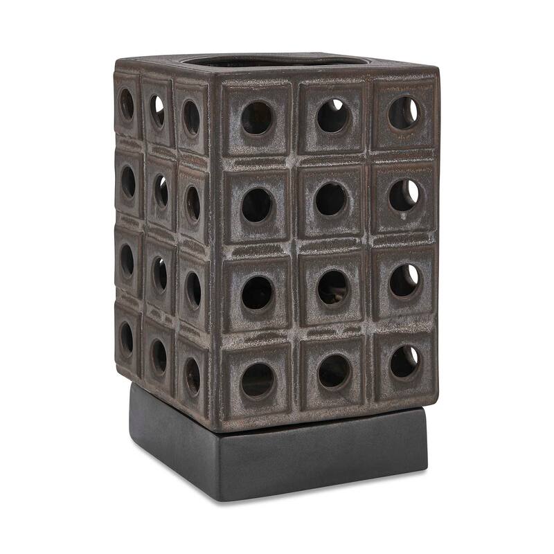 Uttermost Lattice Indoor-Outdoor Lantern Candleholder - 7.00" W x 12.00" H x 7.00" D