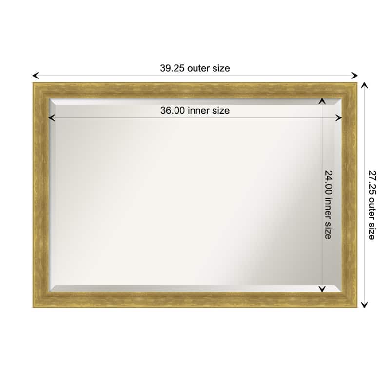 Angled Beveled Wood Framed Bathroom Vanity Wall Mirror