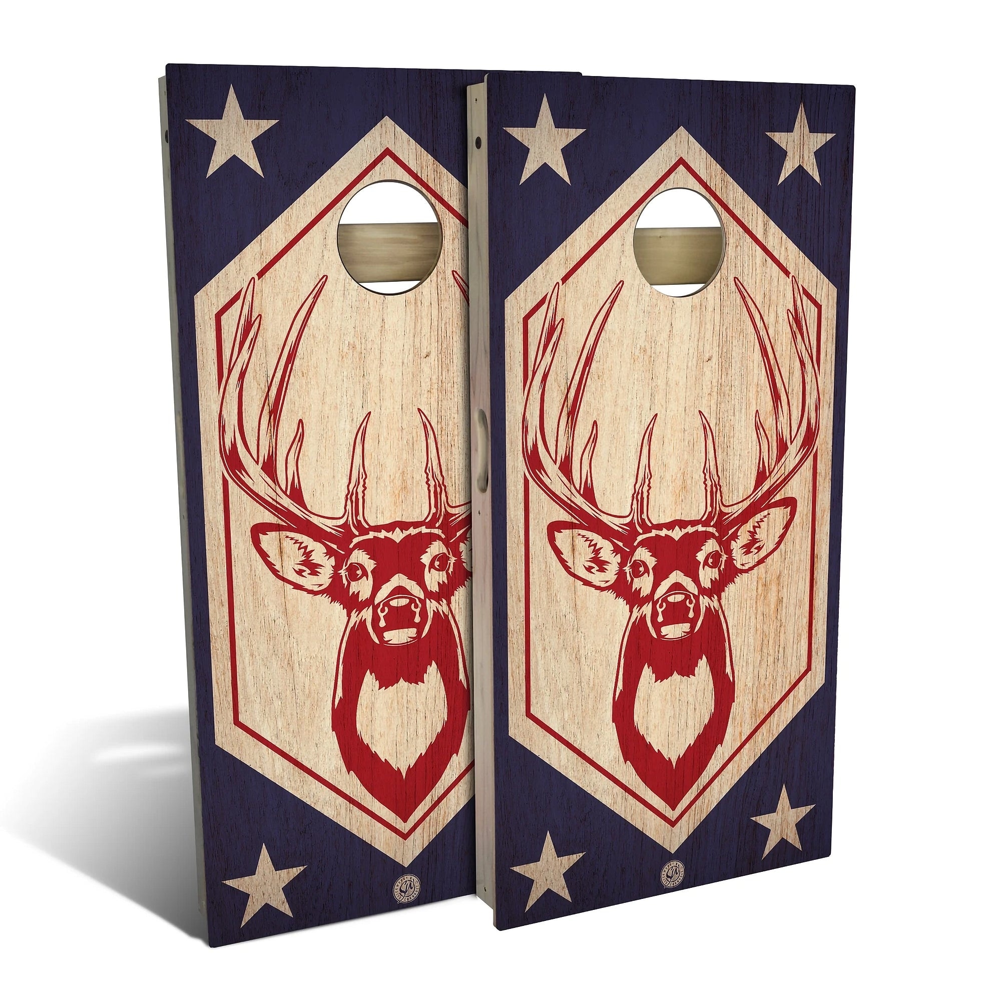 Red White Buck Outdoor Cornhole Board Set