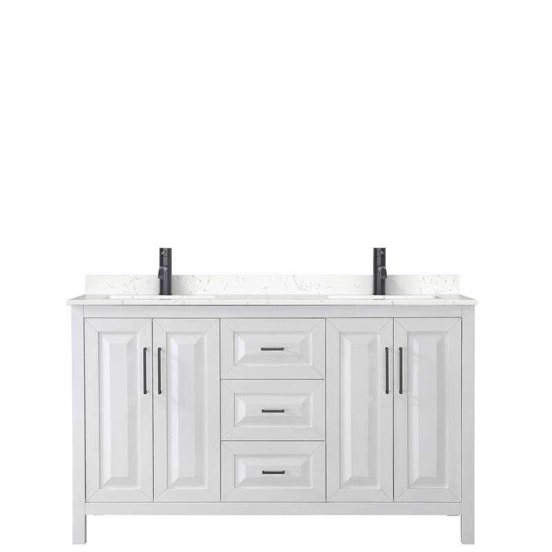 Daria 60 Inch Double Vanity, Cultured Marble Top