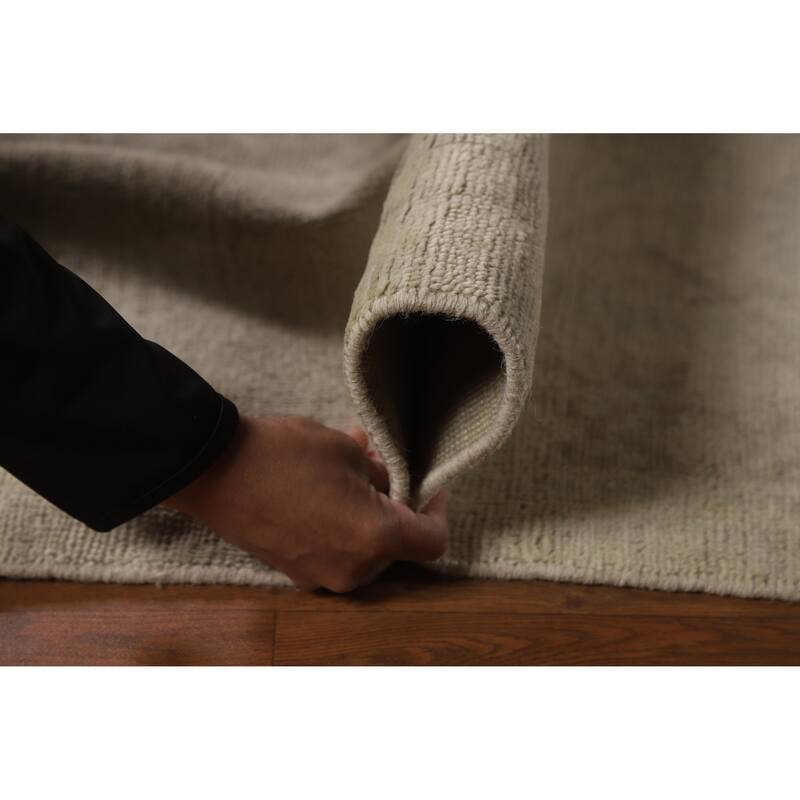Vegetable Dye Oushak Turkish Large Rug Handmade Beige Wool Carpet - 10'0"x 13'9"