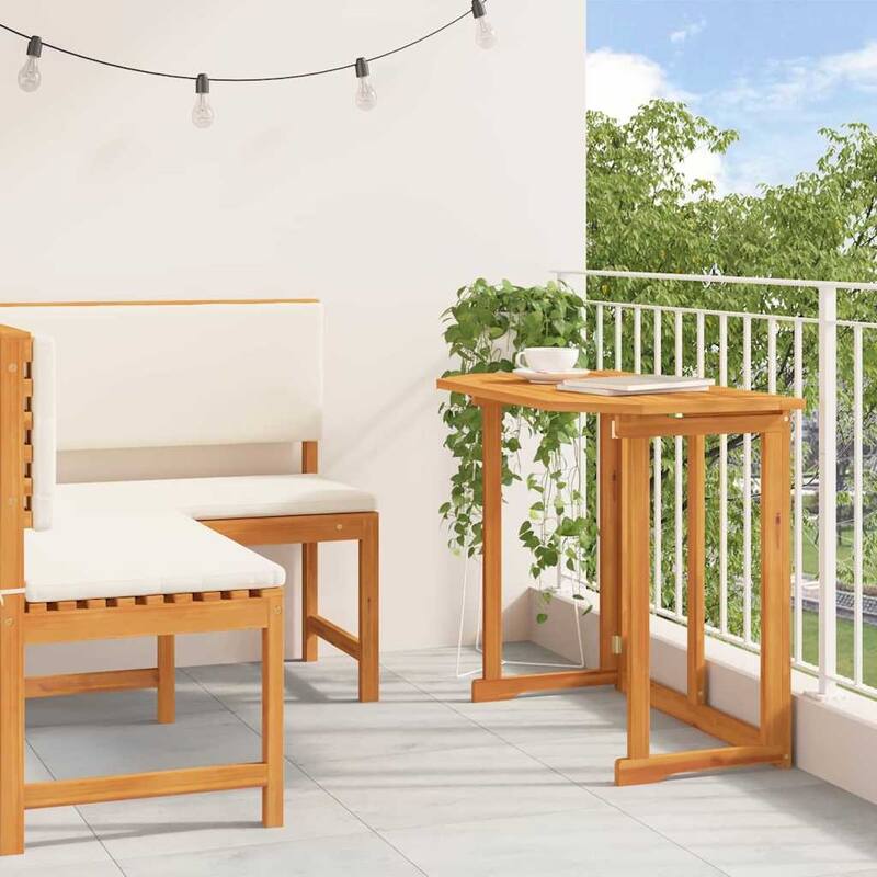 vidaXL Garden Bench Set Brown solid acacia wood - 20 x 35 x 30 - Brown-Table + bench - Form (6)