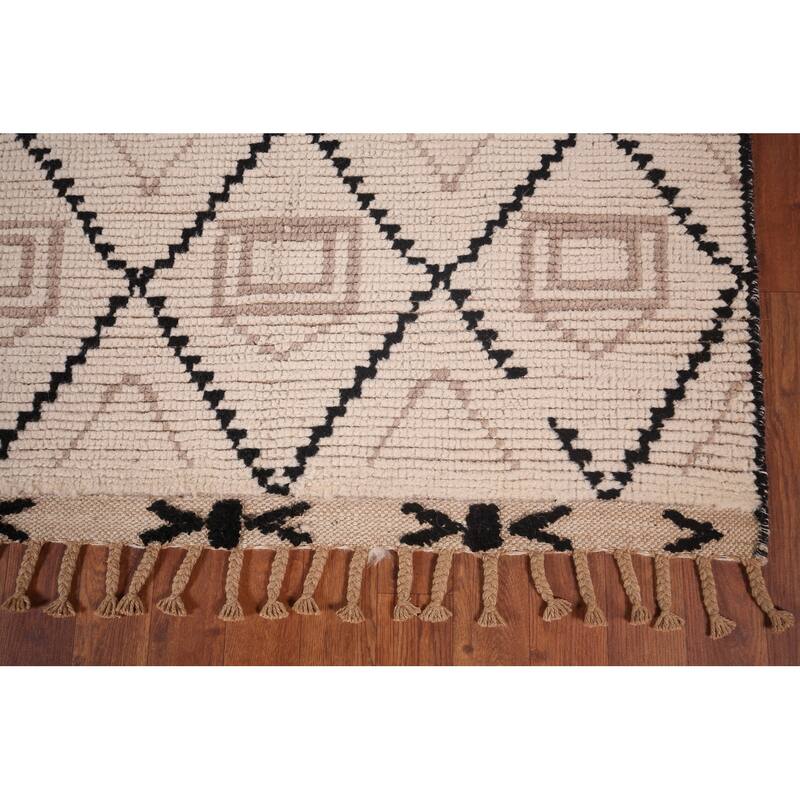 All-Over Trellis Moroccan Oriental Area Rug Handmade Wool Carpet - 8'1"x 11'10"