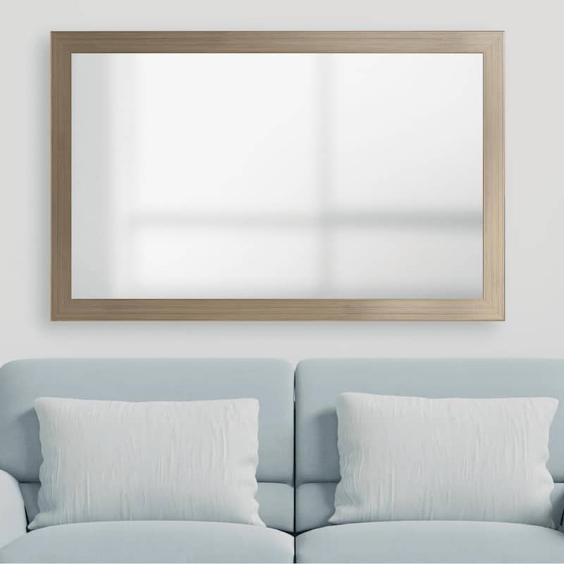Frame My Mirror Antique Satin Nickel Framed Wall Mirror, Meade Design