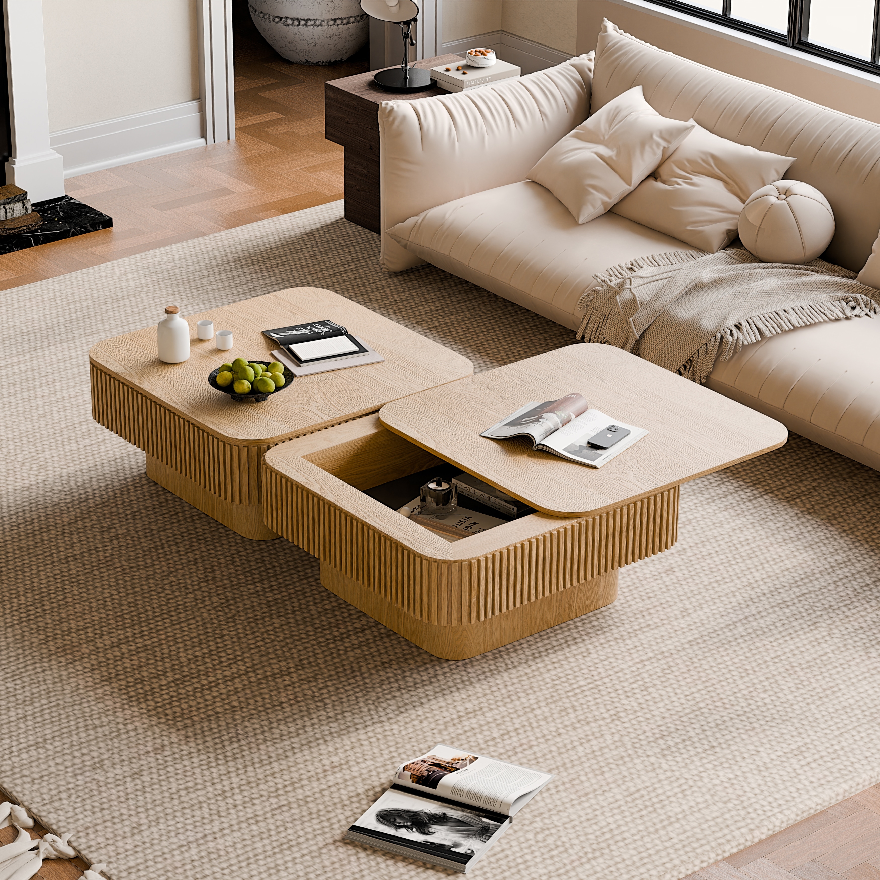 31.5'' Square Coffee Table with Storage