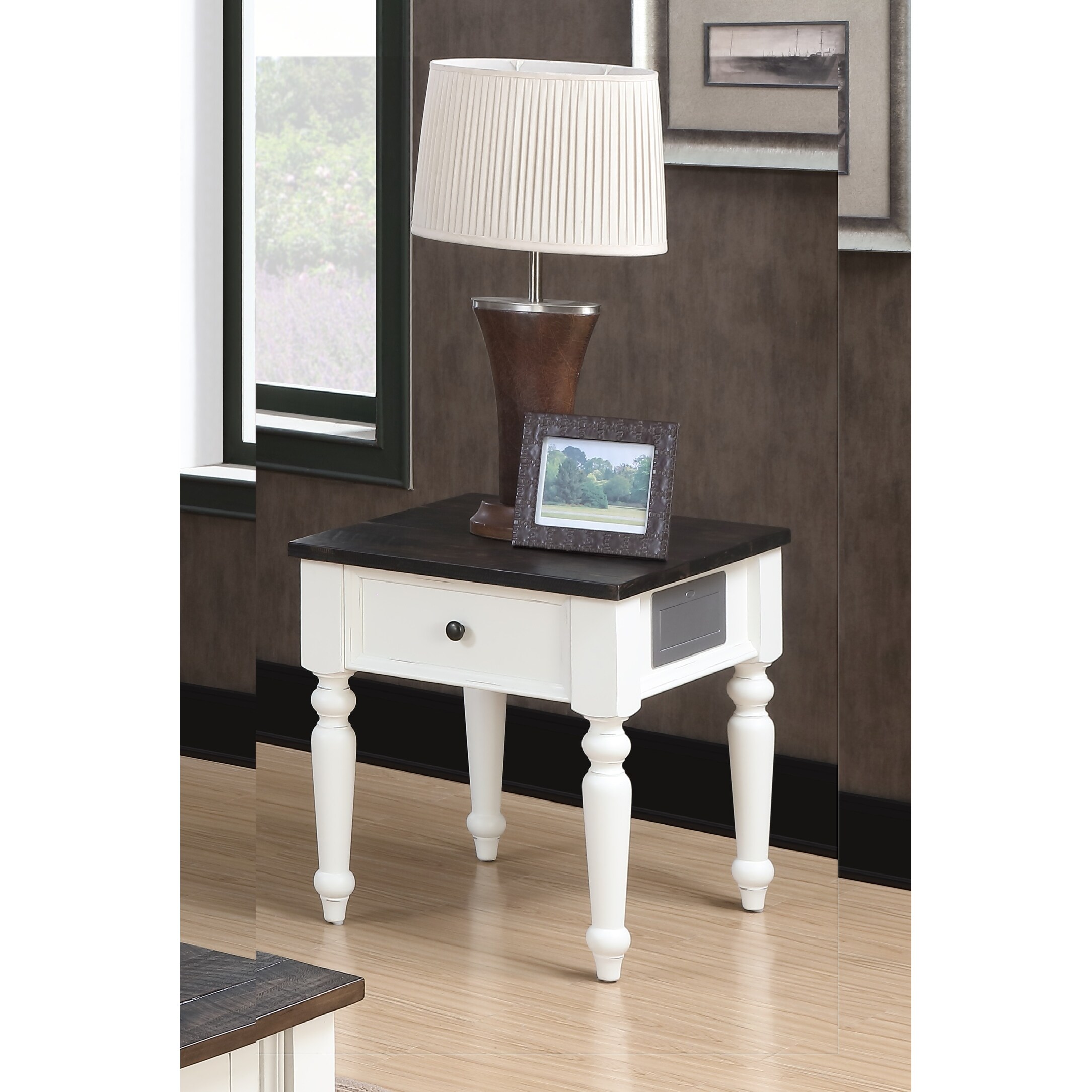 The Gray Barn White And Brown Rustic Plank Top End Table Overstock 13232454