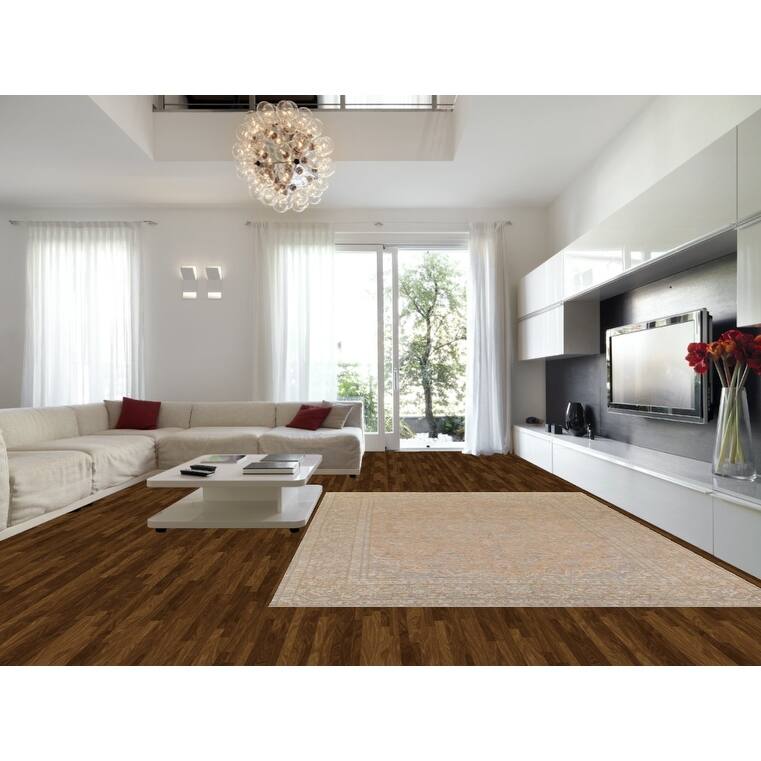 Distressed Muted Najafabad Persian Vintage Hand-Knotted Wool Carpet - 9'3" x 12'11"