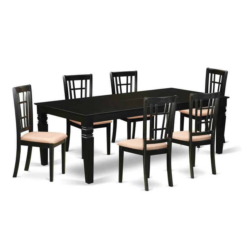 African Dining Room Set - Modern Kitchen Table & Chairs - 9 Piece Set