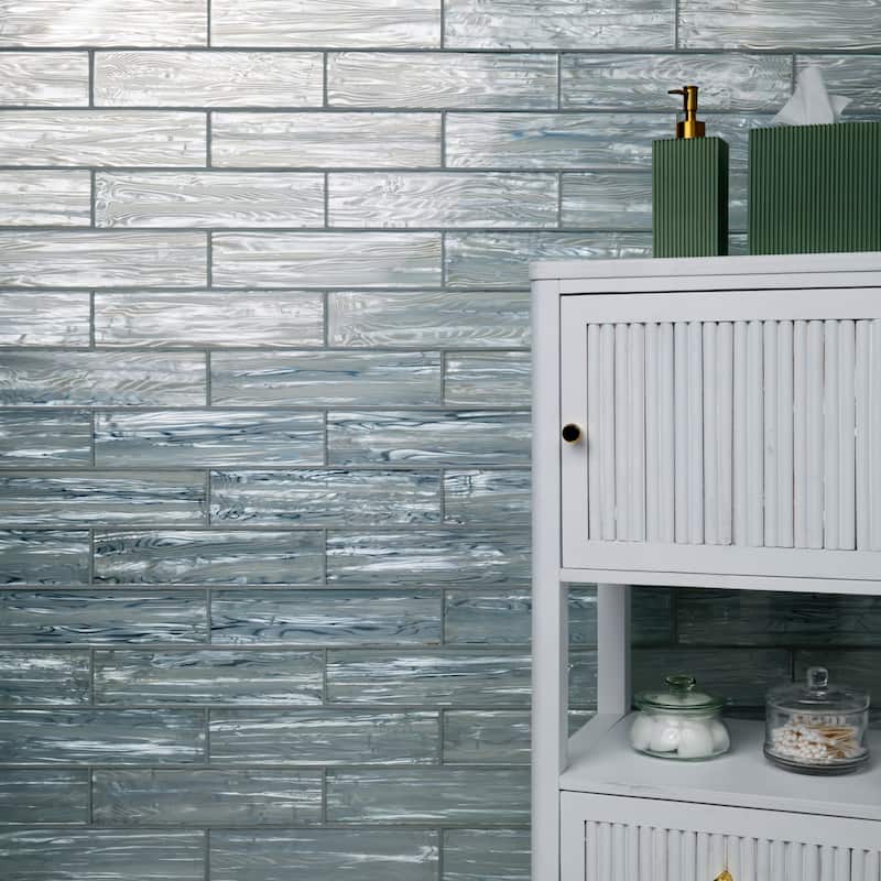 Ackland AKM-G-3X12TLG-CA 12" x 12" Glass Solid Wall Tile - Glossy - Elaris