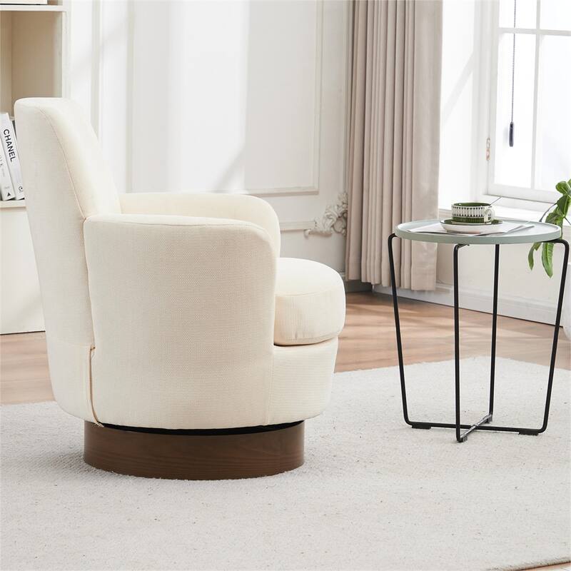 Swivel Round Accent Chairs Armchair with Stainless Steel Base