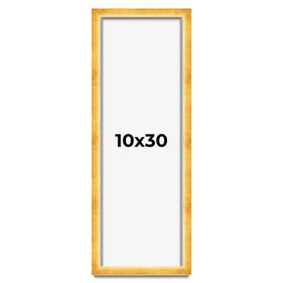 10x30 Shadow Box Frame Gold | 1.625 Inches Deep Real Wood Traditional