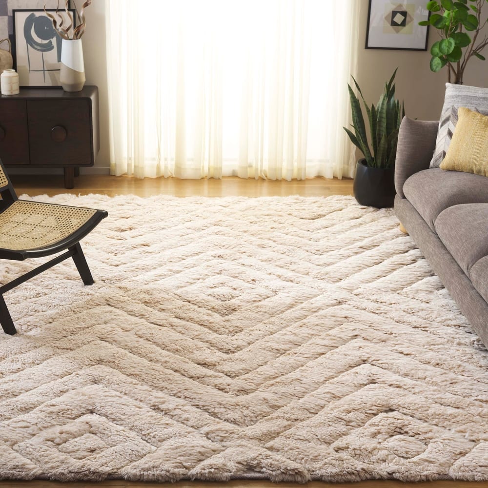 SAFAVIEH Handmade Casablanca Cona Shag Wool Rug