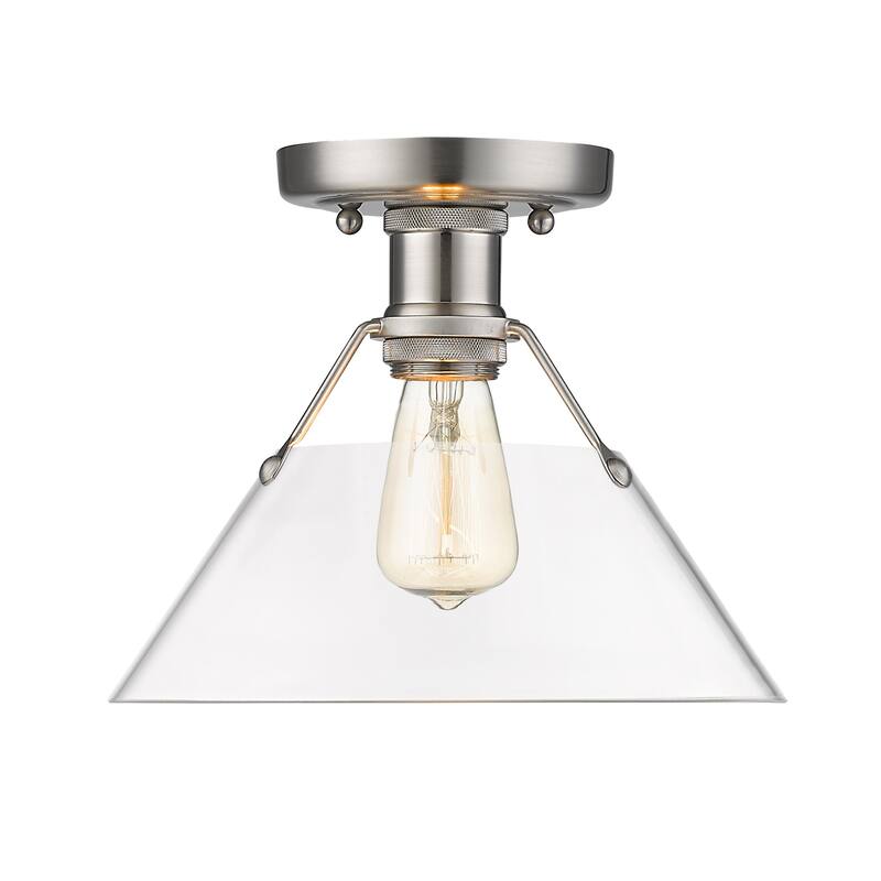 Orwell 1-Light Flush Mount in Pewter with Clear Glass - Silver