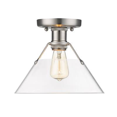 Orwell 1-Light Flush Mount in Pewter with Clear Glass - Silver