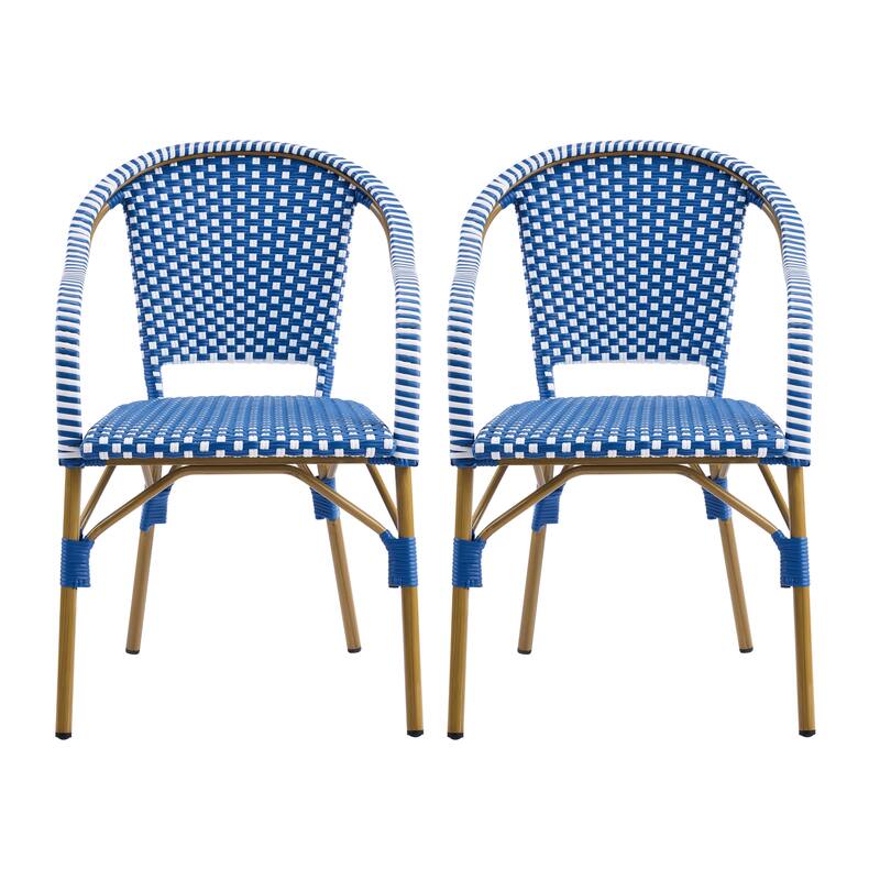 Christopher Knight Home - CaféBreeze Outdoor PE Wicker Dining Armchair with Aluminum Frame