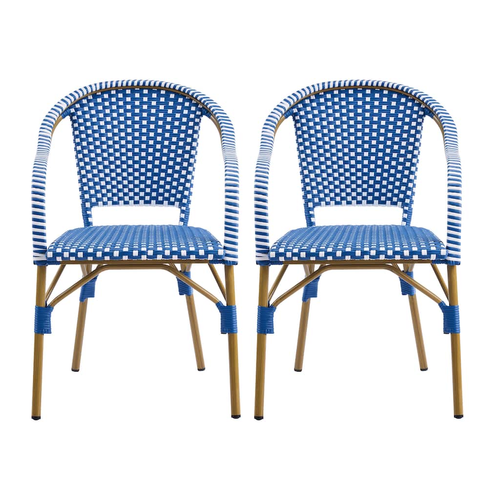 Christopher Knight Home - Estra 7-Piece Outdoor Dining Set with Six Woven Metal Frame Chairs and Expandable Acacia Wood Table