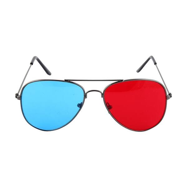 Shop Magenta Cyan Lens Plastic W Metal Arms 3d Movie Game Glasses
