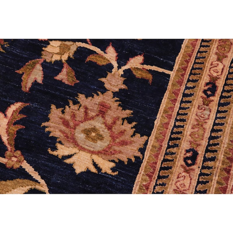Bohemian Ziegler Tierra Blue Rust Hand-Knotted Wool Rug - 12'10'' x 15'10''