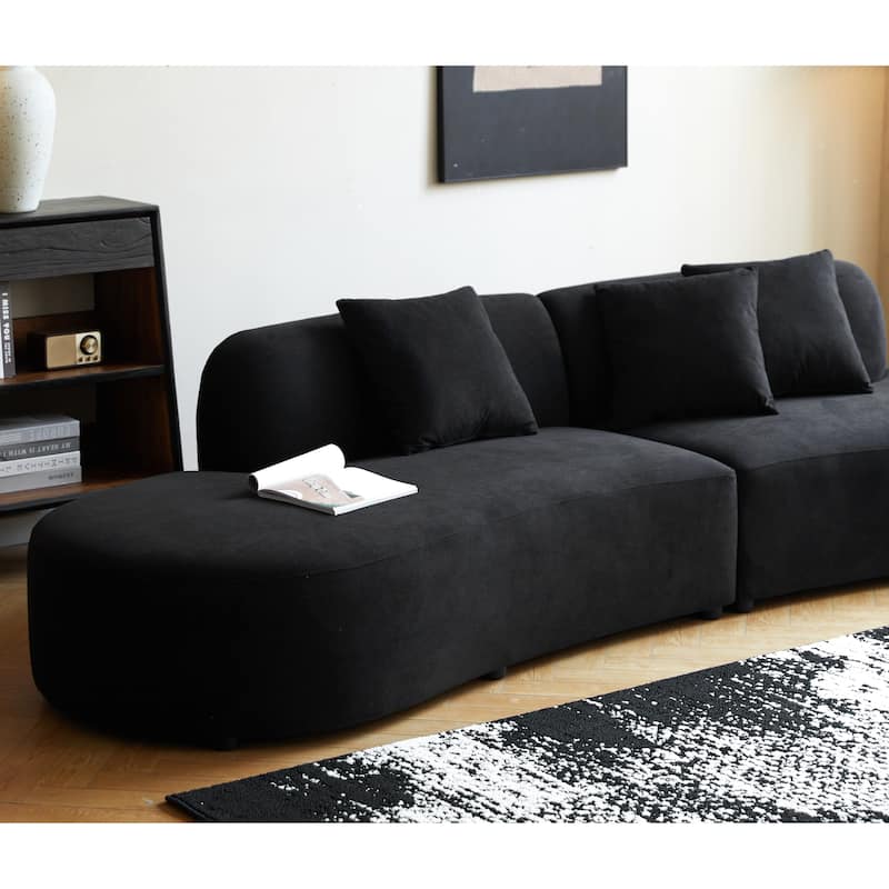 132.3 inch Large Size Elegant Half Moon Design Curved 6-Seat Sofa with High-Density Foam Filled