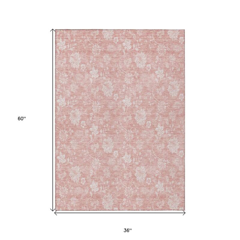 HomeRoots Floral Transitional Rectangle Outdoor Rug